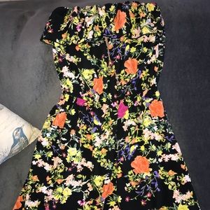 Strapless floral dress